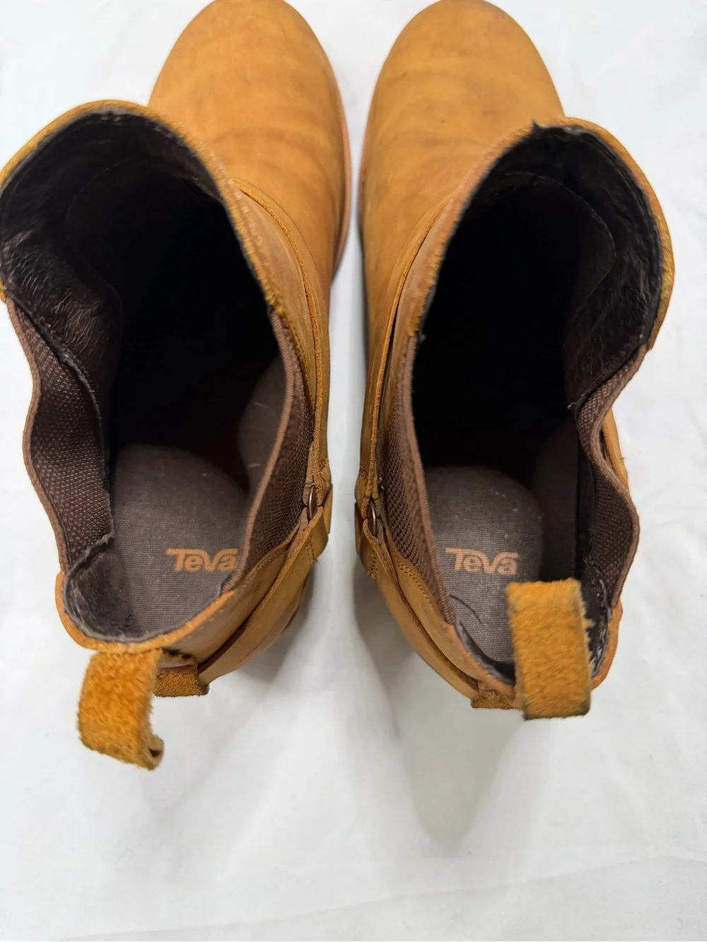 Teva Tan Brown Leather Chelsea Ankle Boots